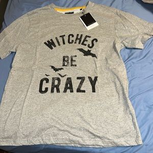 Nwt DENIM & Flower ricky Singh Witches Be Crazy gray Tee